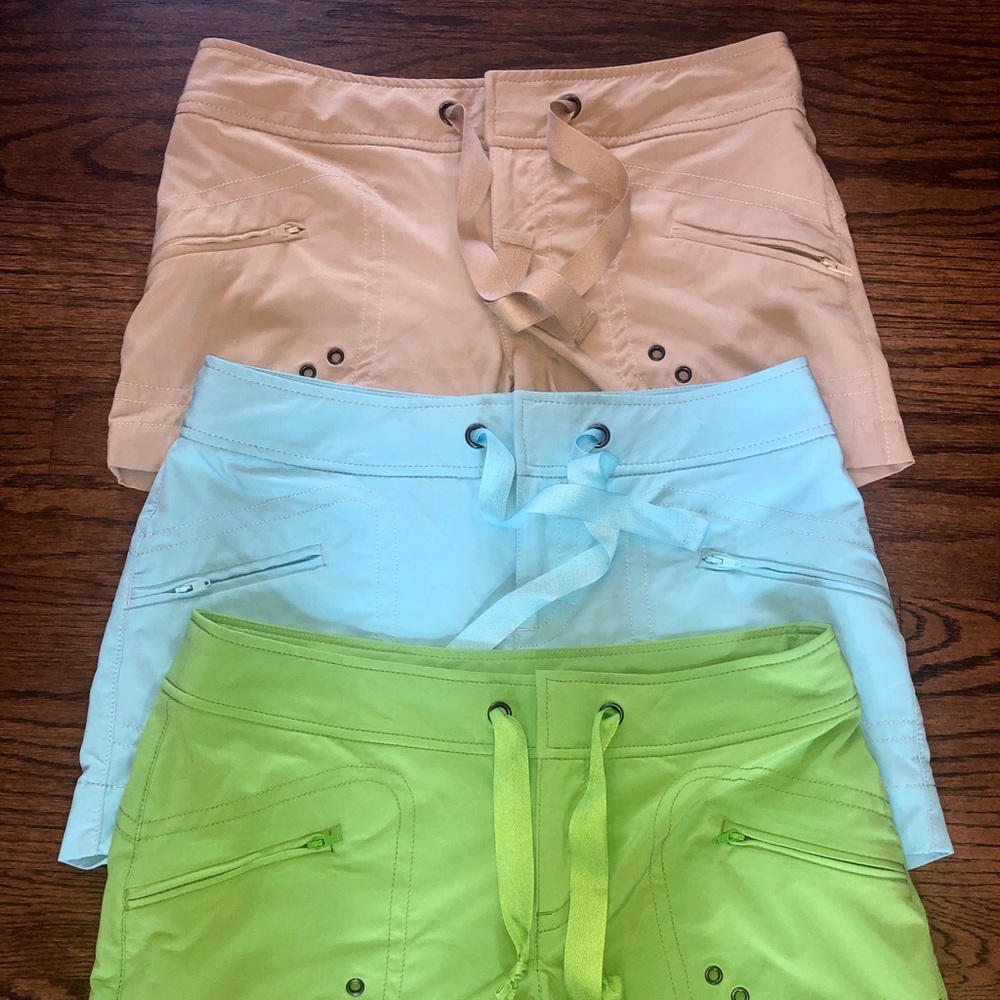 Three pairs Athleta shorts size 0